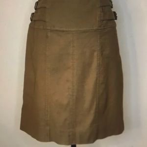 Etcetera stretch cotton skirt with side buckle straps